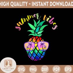 summer vibes pineapple sublimation designs downloads, pineapple with sunglasses png, digital download, summer sublimatio