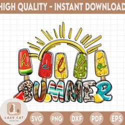 summer png file, hello summer design, summer vibes, palm png,ice cream png,ice,sublimation summer design,digital downloa