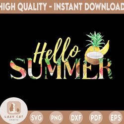 hello summer watermelon pineapple banana png summer sublimation png summer watermelon cute digital download image