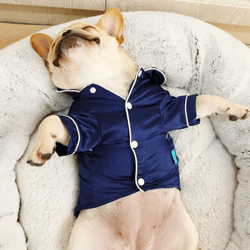 Luxury Pet Dog Pajamas Soft Silk French Bulldog Pajamas Pet Coat Clothing For Small Dogs Shih Tzu Puppy Cat Clothes