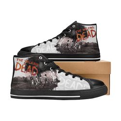 the walking dead custom adults high top canvas shoes for fan, women and men, the walking dead high top canvas shoes