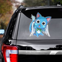 fairy tail sticker, happy decal, fairy tail decal, anime decal for car, anime sticker for car, car decal, happy sticker