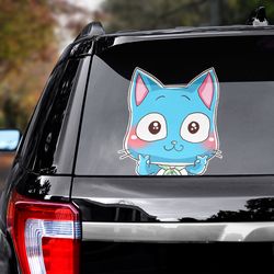 fairy tail decal, happy decal, happy sticker, fairy tail sticker, anime decal for car, anime sticker for car, car decal