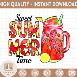 Sweet Summer Time Png, Summer Design, Beach Png, Watermelon, Sublimation Summer, Summer Drink, Lemon, Sublimation Design