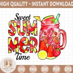 sweet summer time png, summer design, beach png, watermelon, sublimation summer, summer drink, lemon, sublimation design