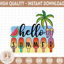 "hello summer png, ice cream png,watermelon summer, western png, summer design,digital download, sublimation transfers p