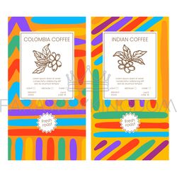 COFFEE PACKAGING SIMPLE Shapes Abstract Vintage Template Set