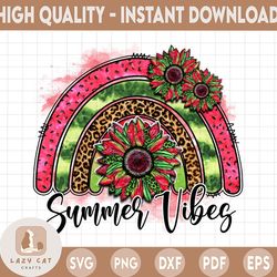 summer vibes rainbow png, sublimation print, direct print file, summer sublimation png, vintage retro print, hippie png