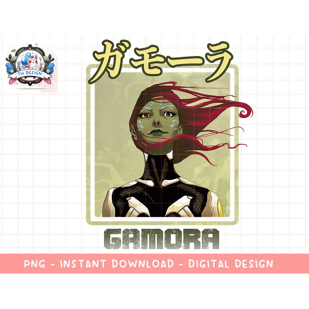 Marvel Guardians Of The Galaxy Gamora Kanji Graphic T-Shirt png, sublimation.jpg