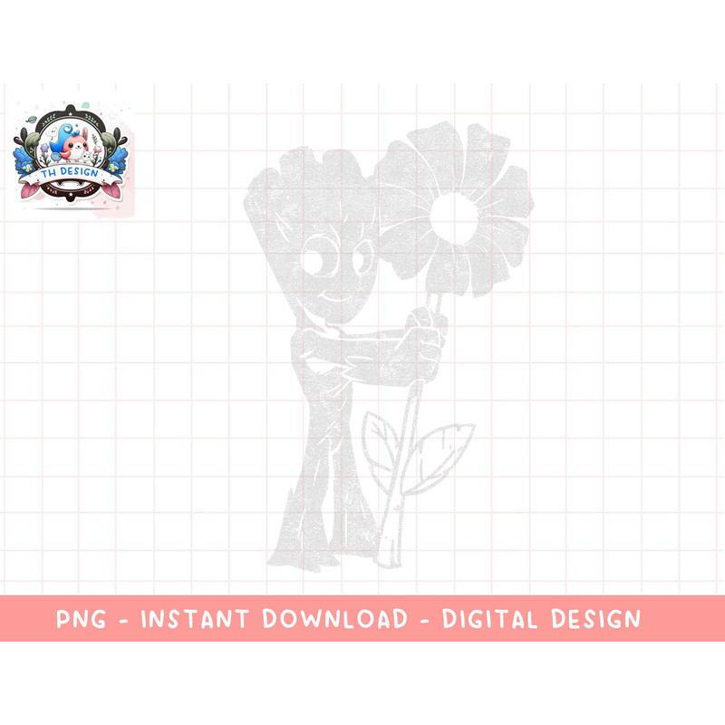 Marvel Guardians Of The Galaxy Groot Flower Stamp png, sublimation.jpg
