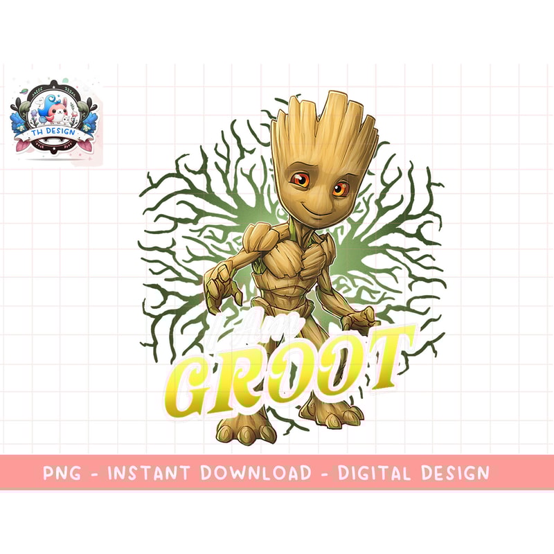Marvel Guardians Of The Galaxy I Am Baby Groot Roots Poster png, sublimation.jpg