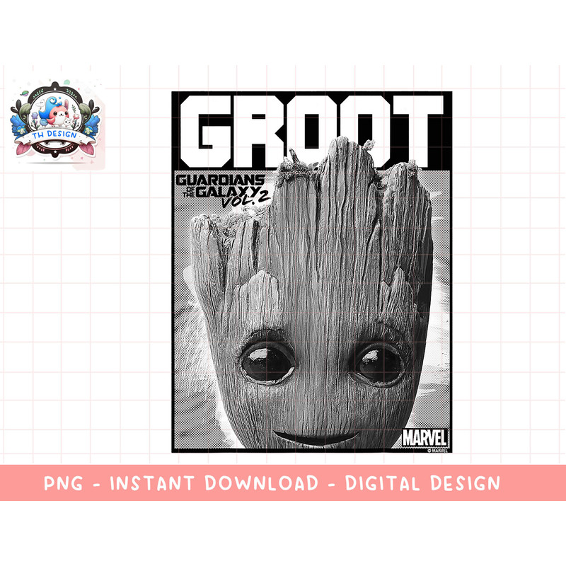 Marvel Guardians Vol. 2 Baby Groot Close-Up T-Shirt C1 png, sublimation.jpg