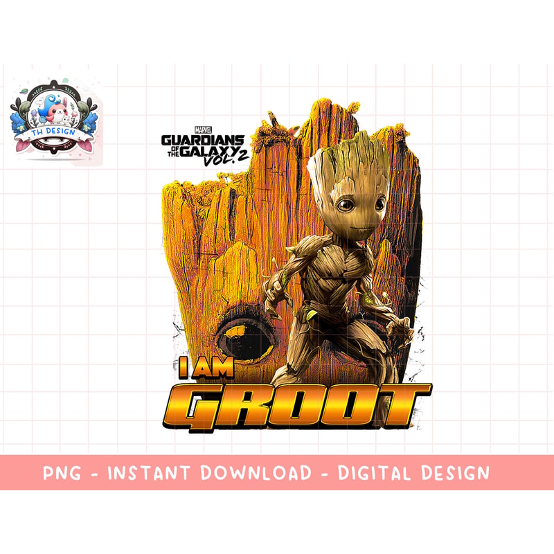 Marvel Guardians Vol.2 I AM GROOT Ready Face T-Shirt png, sublimation.jpg