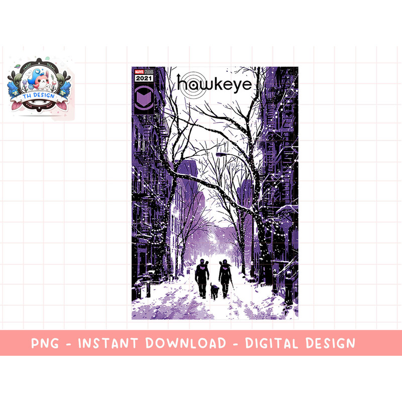 Marvel Hawkeye Disney Plus Group Shot Urban Winter Poster png, sublimation.jpg