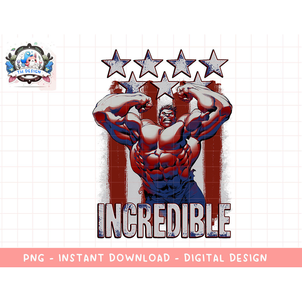 Marvel Hulk Incredible Stars and Stripes Graphic T-Shirt png, sublimation.jpg