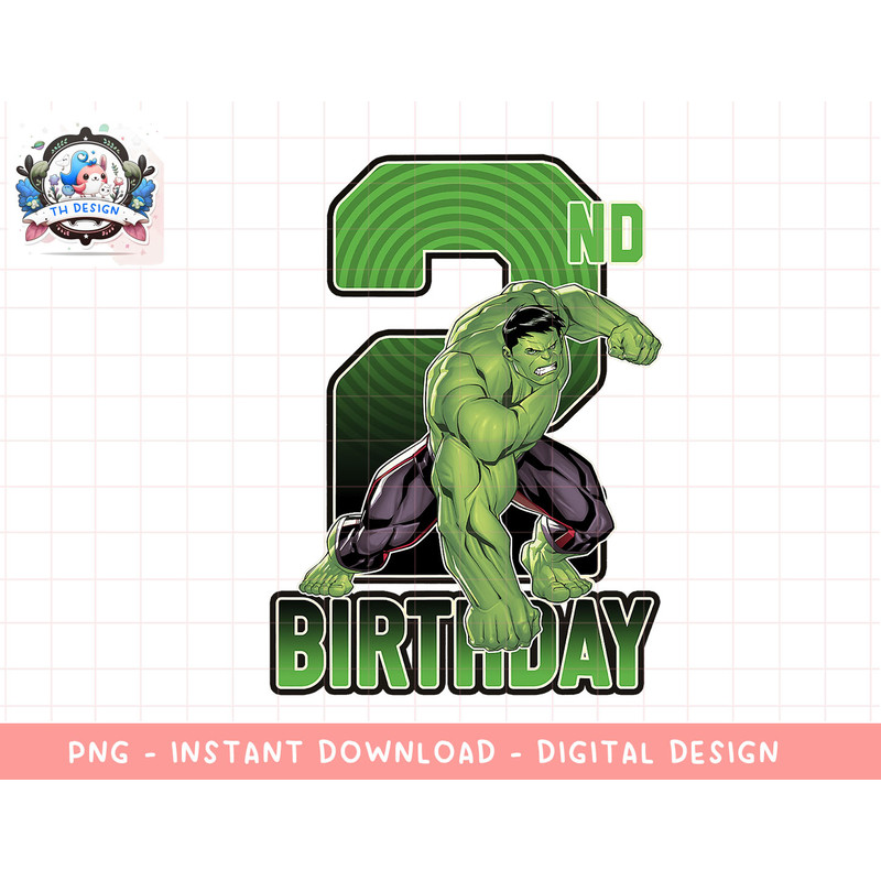 Marvel Hulk Smash 2nd Birthday Graphic T-Shirt png, sublimation.jpg