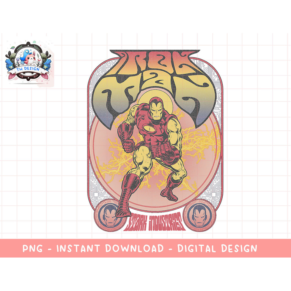 Marvel Iron Man Classic Comic Seventies Vintage Poster png, sublimation.jpg