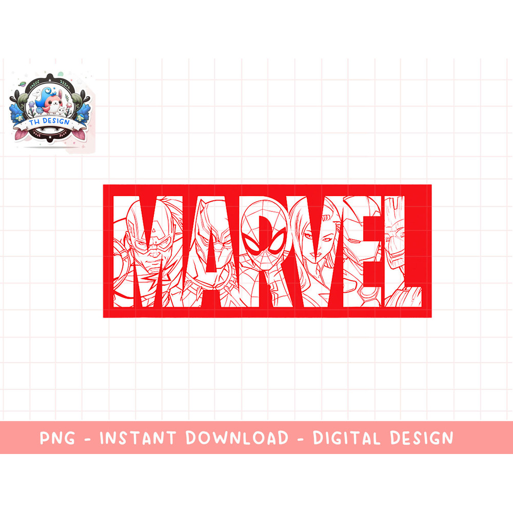 Marvel Logo Comics Red Super Heroes Avengers and More png, sublimation.jpg