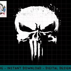 marvel punisher white paint splatter skull graphic t-shirt png, sublimation.jpg