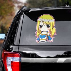 lucy heartfilia sticker, lucy heartfilia decal, fairy tail sticker, anime decal for car, anime sticker, fairy tail decal