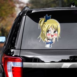 fairy tail sticker, lucy heartfilia decal, fairy tail decal, anime decal for car, anime sticker, lucy heartfilia sticker
