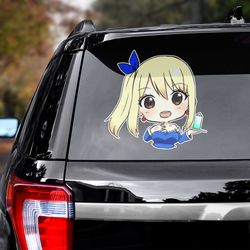 fairy tail decal, lucy heartfilia decal, fairy tail sticker, anime decal for car, anime sticker, lucy heartfilia sticker