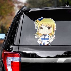fairy tail decal, lucy heartfilia decal, lucy heartfilia sticker, anime decal for car, anime sticker, fairy tail sticker