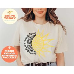 sun moon shirt, live by the sun love by the moon t-shirt, daily shirts, woman clothing, woman t-shirt