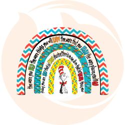 read across america dr seuss rainbow svg cutting files