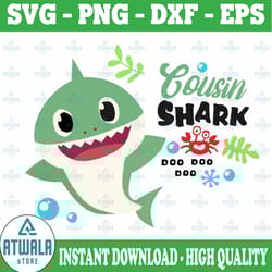 cousin shark boy svg, cricut cut files, shark family doo doo doo vector eps, silhouette dxf, design for tsvg , clothes,