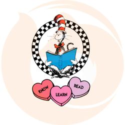 dr seuss know learn read cat in the hat svg cutting files