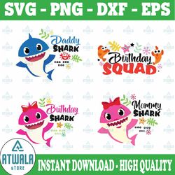 birthday shark girl svg, cricut cut files, shark family doo doo doo vector eps, silhouette dxf, design for tsvg , clothe