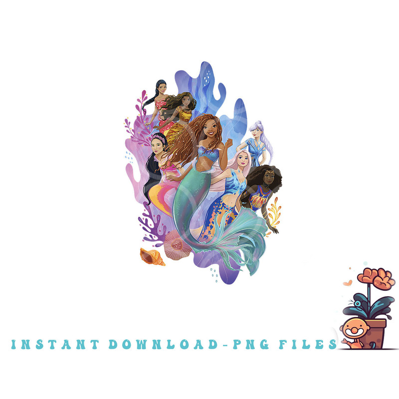 Disney The Little Mermaid Ariel & Sisters Group Shot png, digital download copy.jpg