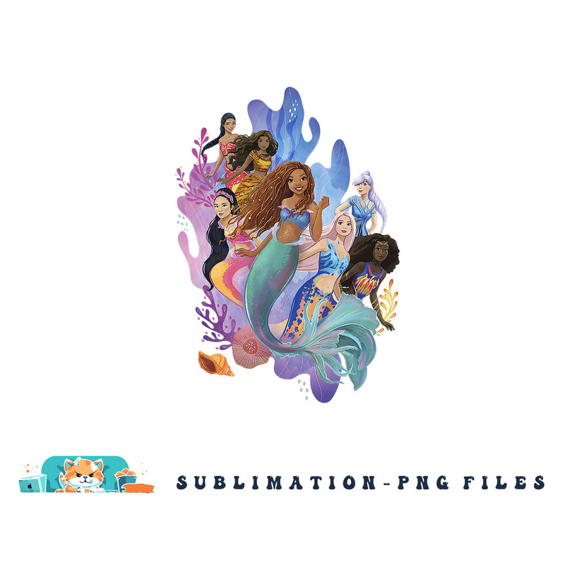 Disney The Little Mermaid Ariel & Sisters Group Shot png, digital download copy.jpg