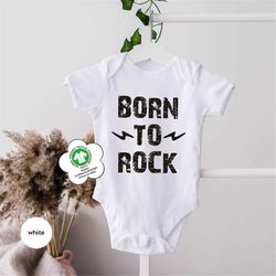 born to rock baby onesie, rock baby bodysuit, organic cotton baby onesie, bringing home baby onesie, newborn baby gift,