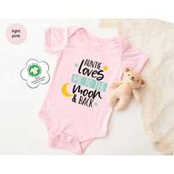 my auntie loves me onesie, cute auntie baby clothes, aunties bestie organic cotton onesie, auntie loves kids, aunt cousi
