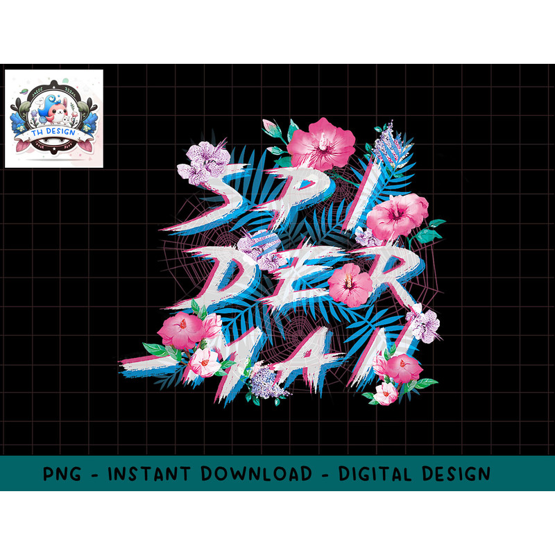 Marvel Spider-Man Floral Print png, sublimation.jpg