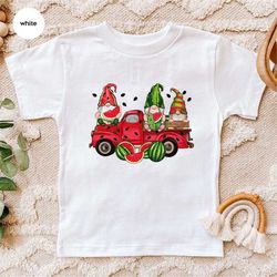 cute gnome baby onesie, watermelon graphic tees, summer toddler shirts, gift for kids, youth gnome outfit, summer kids s