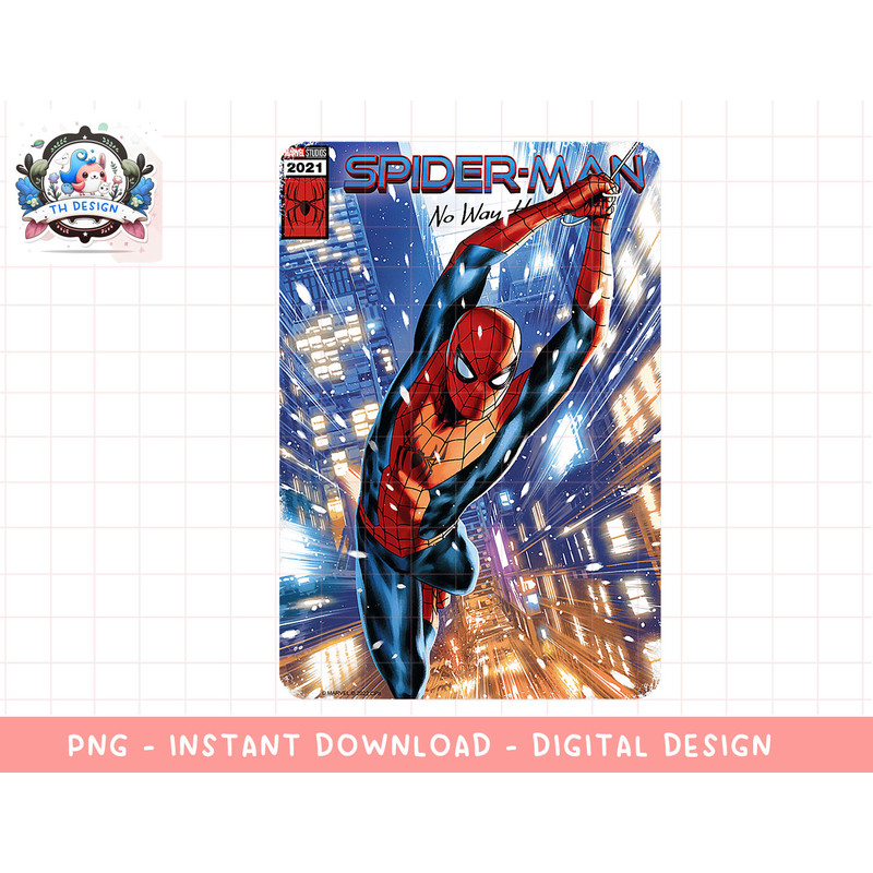 Marvel Spider-Man No Way Home Red and Blue Suit Comic Cover png, sublimation.jpg