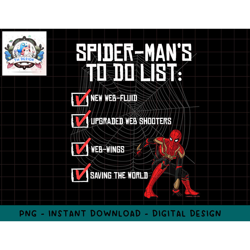 Marvel Spider-Man No Way Home Spidey To-Do List png, sublimation.jpg