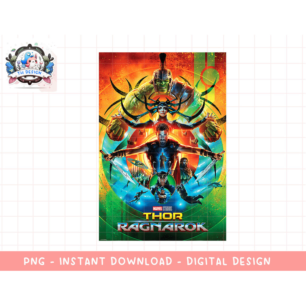 Marvel Studios Thor Ragnarok Movie Poster Graphic T-Shirt png, sublimation.jpg