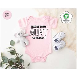 organic cotton niece onesie, newborn nephew baby bodysuit, gift from aunt, gift for nephew, take me to my aunt you peasa