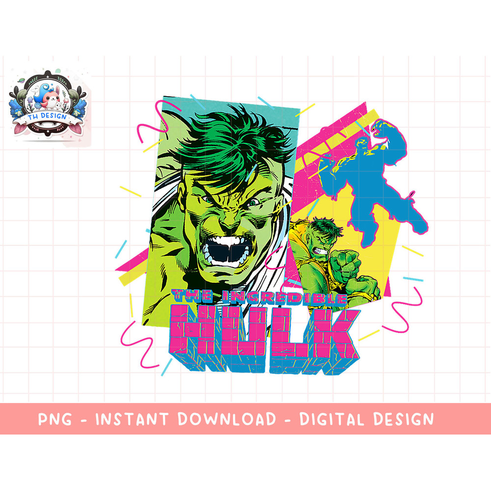 Marvel The Incredible Hulk Retro 90s png, sublimation.jpg