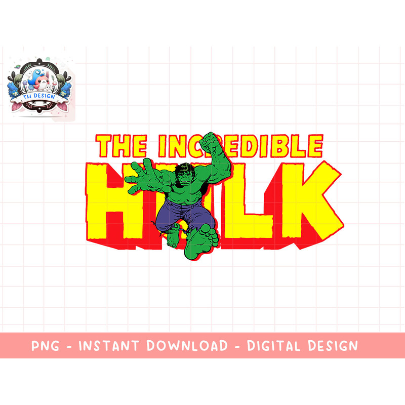 Marvel The Incredible Hulk Retro Comic png, sublimation.jpg