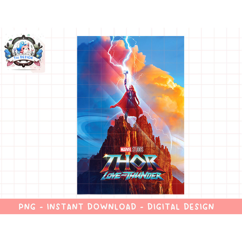 Marvel Thor Love and Thunder Jane Foster Mjölnir Poster png, sublimation.jpg