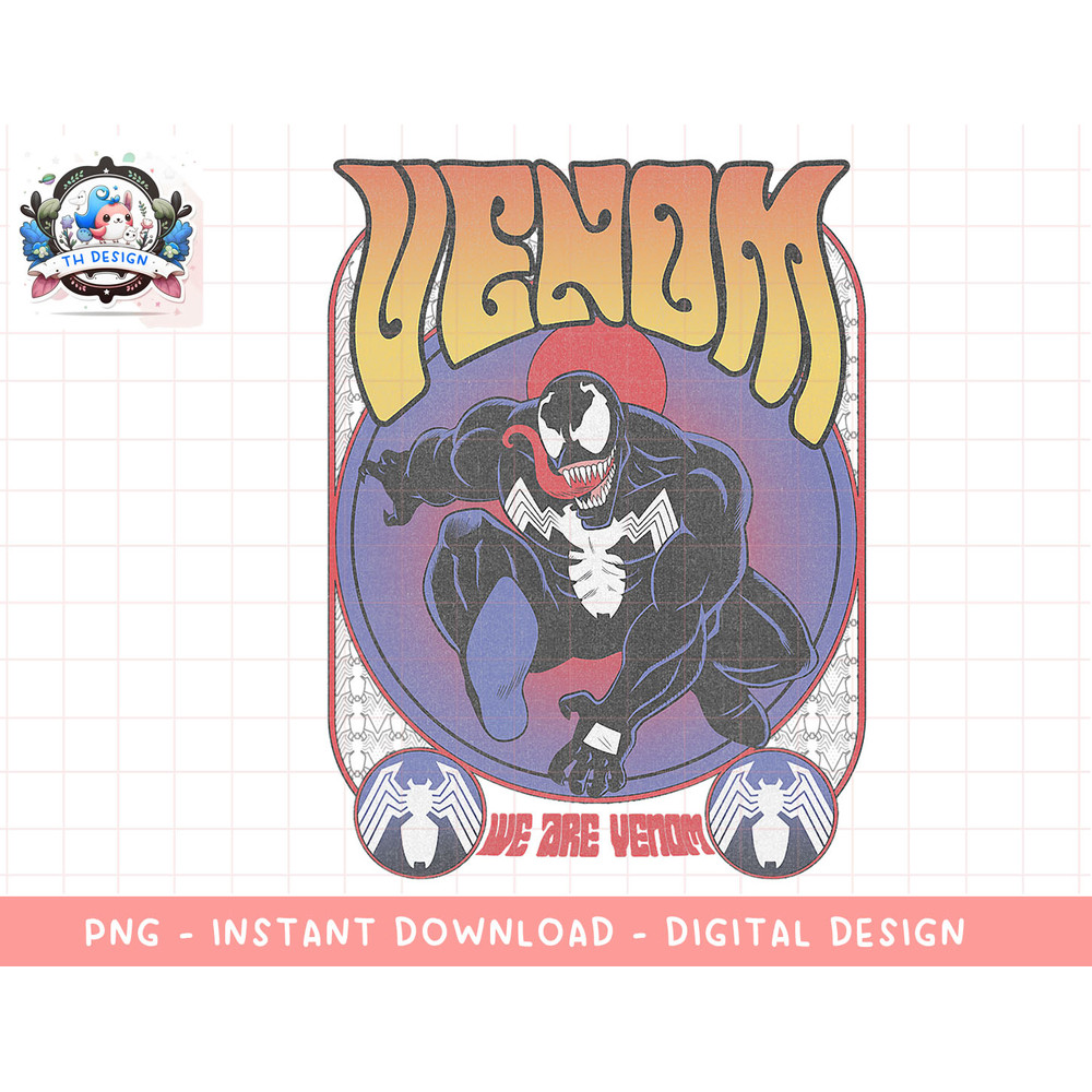 Marvel Venom Classic Comic Seventies Vintage Poster png, sublimation.jpg