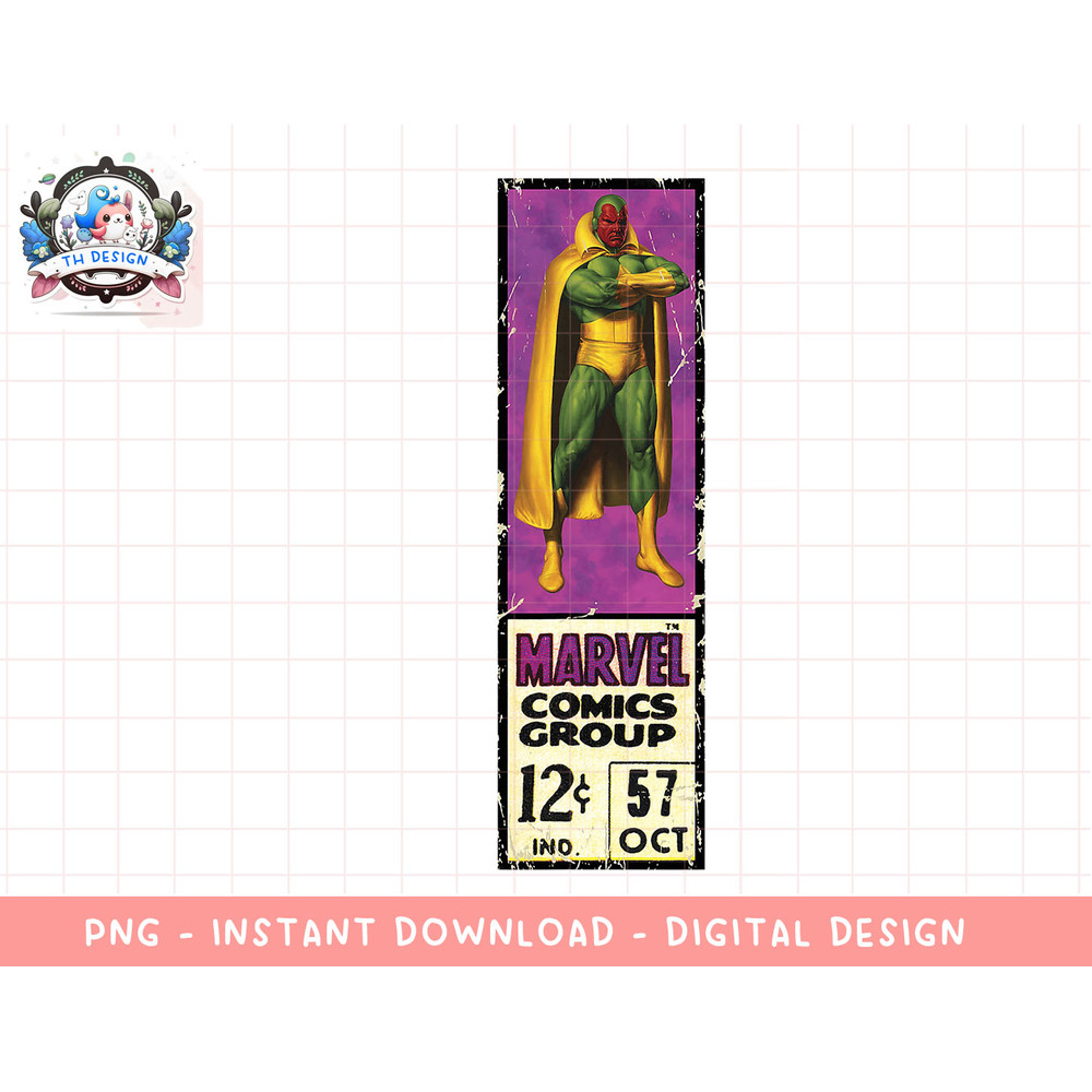 Marvel Vision Comics Group Vintage Ticket Label png, sublimation.jpg