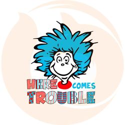 thing 1 things 2 here comes trouble svg graphic designs files