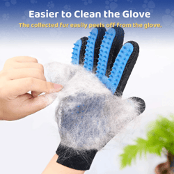 Pet Grooming Kit for Dog Cat Rabbit Fur 2 Sided Grooming Brush Bath Cleaning Glove De-Shedding De-Matting Pet Hair