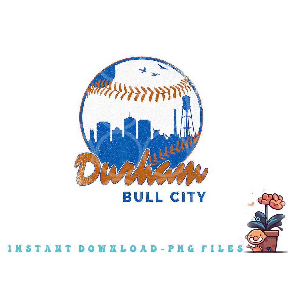 Durham Baseball Skyline Classic Bull City North Carolina png, digital download copy.jpg